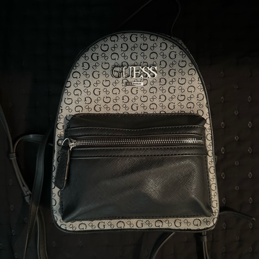 Guess Black And Gray Patterned Backpack - image 1